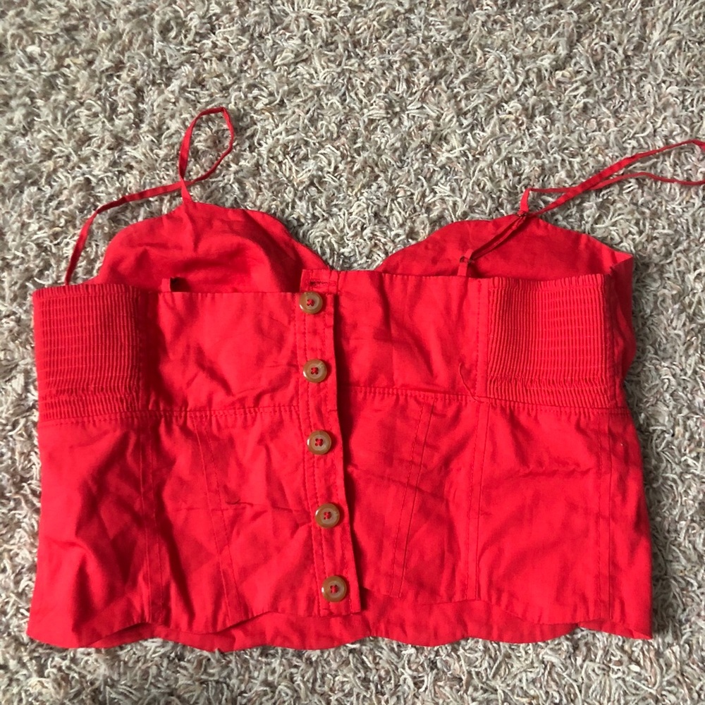 Red Scalloped tank top